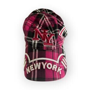 Caps | New York Plaid Pink Baseball Cap | Adjustable | EUC